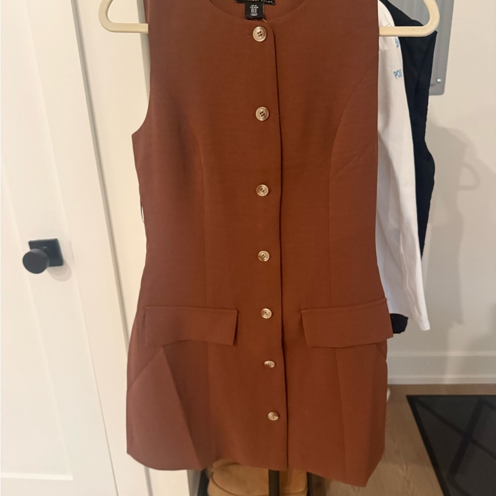 Sincerely Jules Rust Button-Down Mini Dress